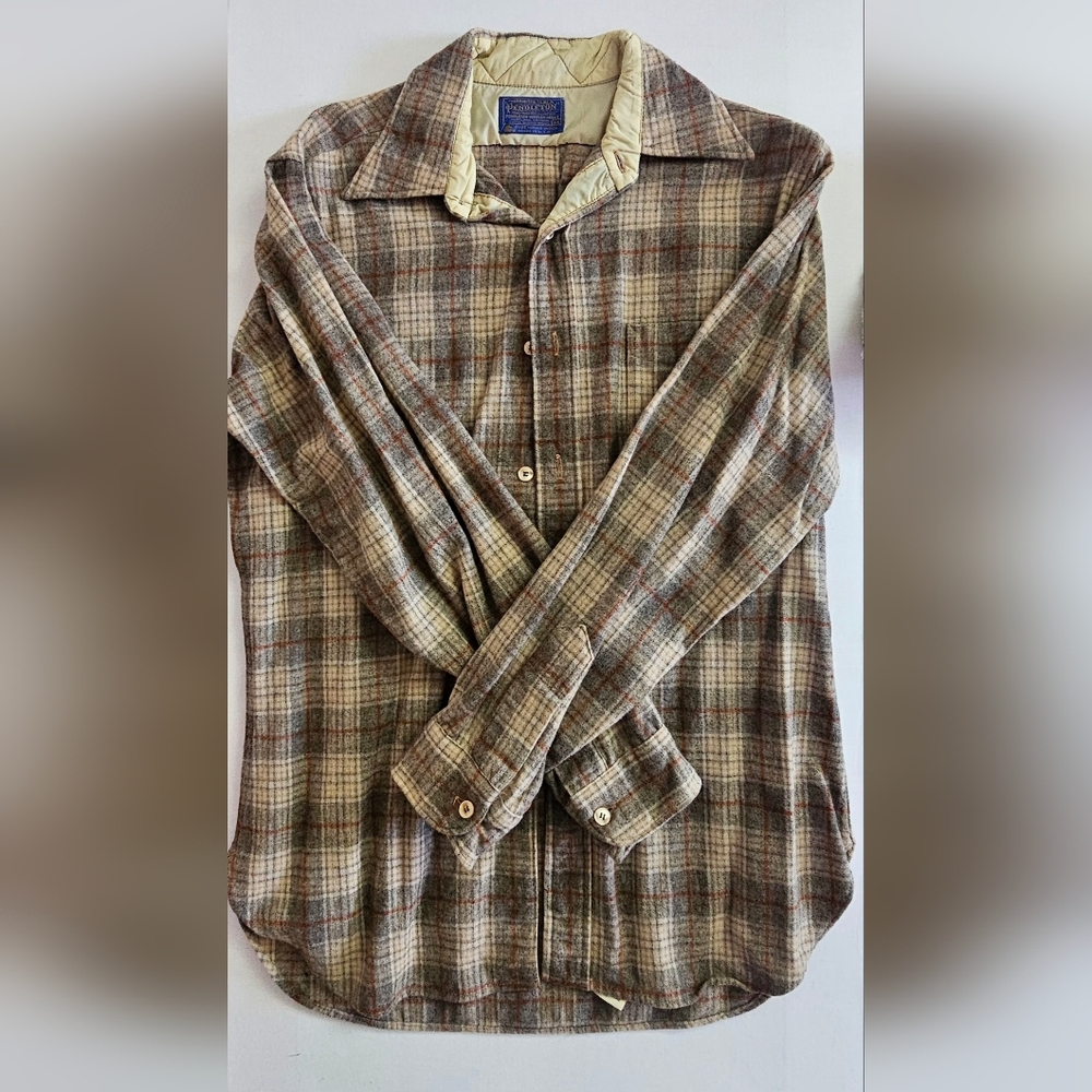 Vintage Pendleton Pure Virgin Wool Made In The Usa Size MED Brown,tan,rust